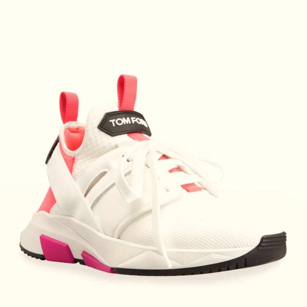 Tom Ford Women's White and Pink Sneakers